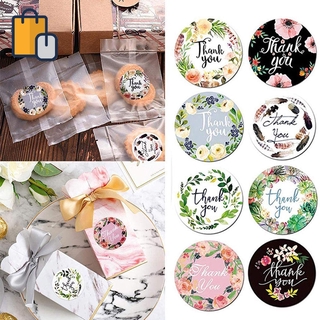 Cuộn hình dán in chữ THANK YOU và họa tiết hoa trang trí phong thư xinh xắn