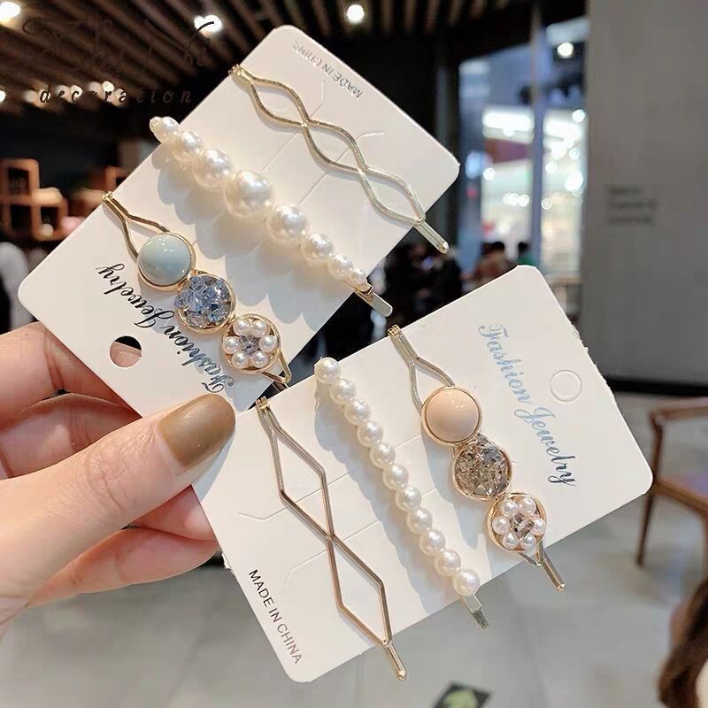 Kẹp tóc ngọc trai nhân tạo sành điệu phong cách Hàn Quốc thanh lịch nhiều mẫu dễ thương KT03