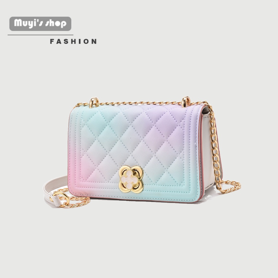 Túi Xách Đeo Vai Đính Đá Phối Dây Xích Thời Trang Nữ Đơn Giản