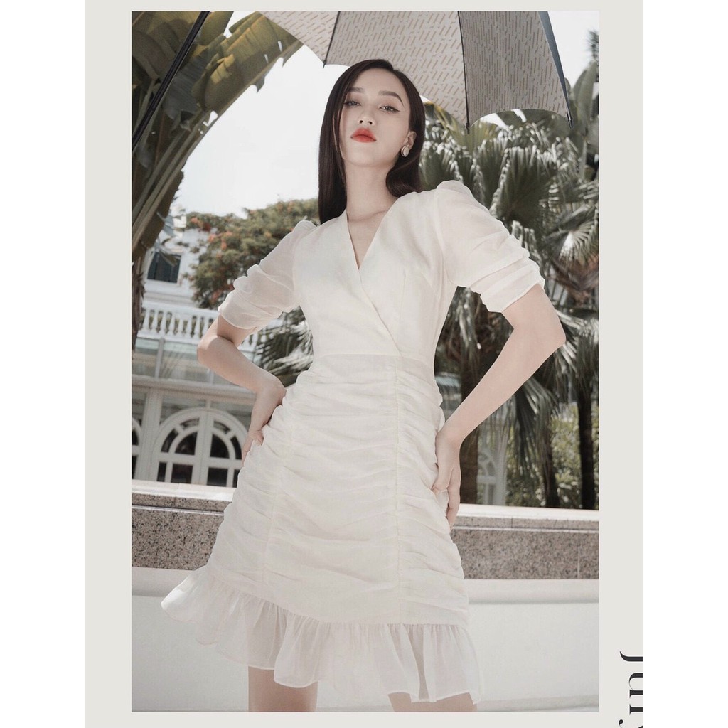 Đầm đi chơi, đi dạo cổ vuông tay lở nhẹ nhàng Helen Dress | BigBuy360 - bigbuy360.vn