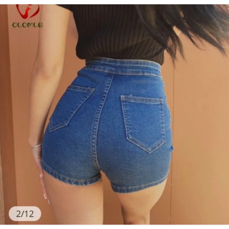 Quần shorts JEANS lưng siêu cao chuẩn dáng