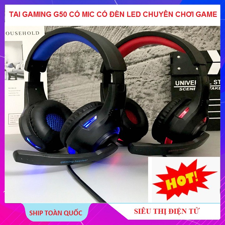 Tai Nghe Chơi Game, Tai Gaming G50 Có Mic, Tích Hợp Đèn Led - Đặc Biệt Hát Livestream Karaoke Cực Hay