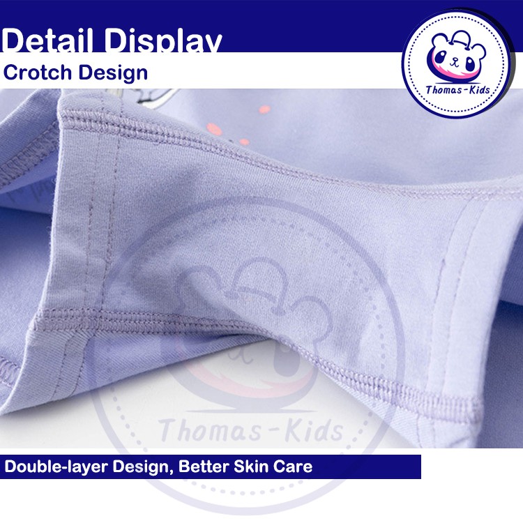 Bộ 4 Quần Lót Cotton In Họa Tiết Hoạt Hình Màu Hồng Cho Bé Gái 3-12 Tuổi