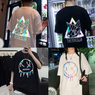 Mẫu áo thun phản quang form rộng unisex, áo thun nam nữ phong cách cá tính