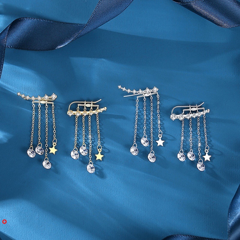 Đôi khuyên tai hình ngôi sao đính đá thời trang cho nữ