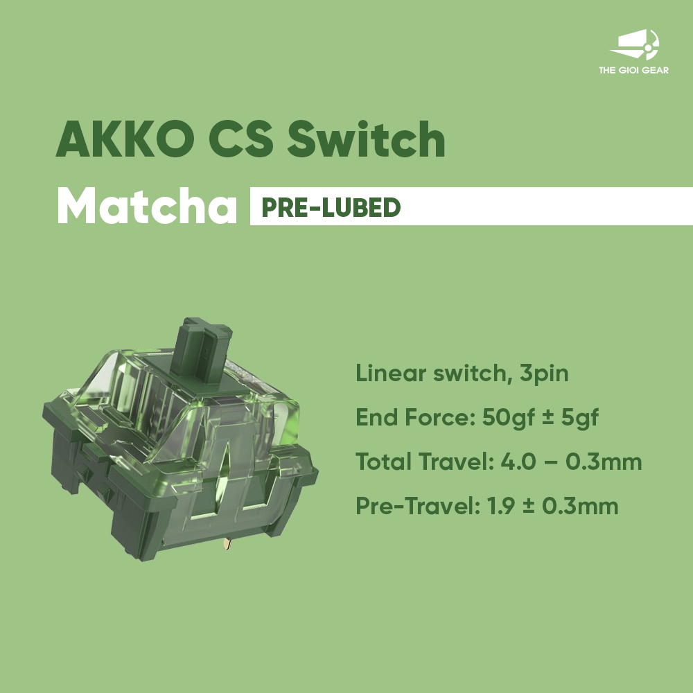Công Tắc Bàn Phím Cơ - AKKO CS switch – Matcha Green Linear đã Lube sẵn  | Mã Switch HOT của AKKO