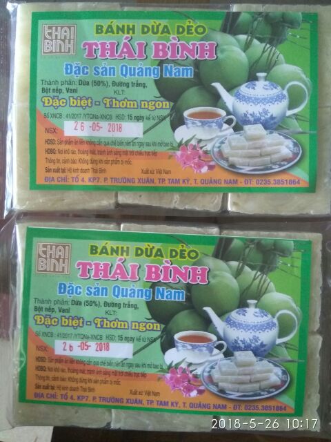 Date mới _Bánh dừa dẻo Thái Bình 120g