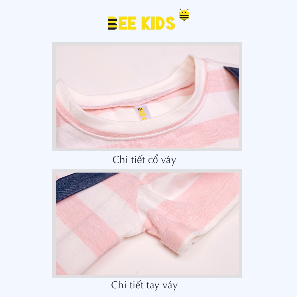 Váy Bé Gái Giả Yếm (2-6 Tuổi) Bee Kids Dáng Xòe Vải Thun Phối Jeans Lụa Cotton Cao Cấp - 1DT01687CT