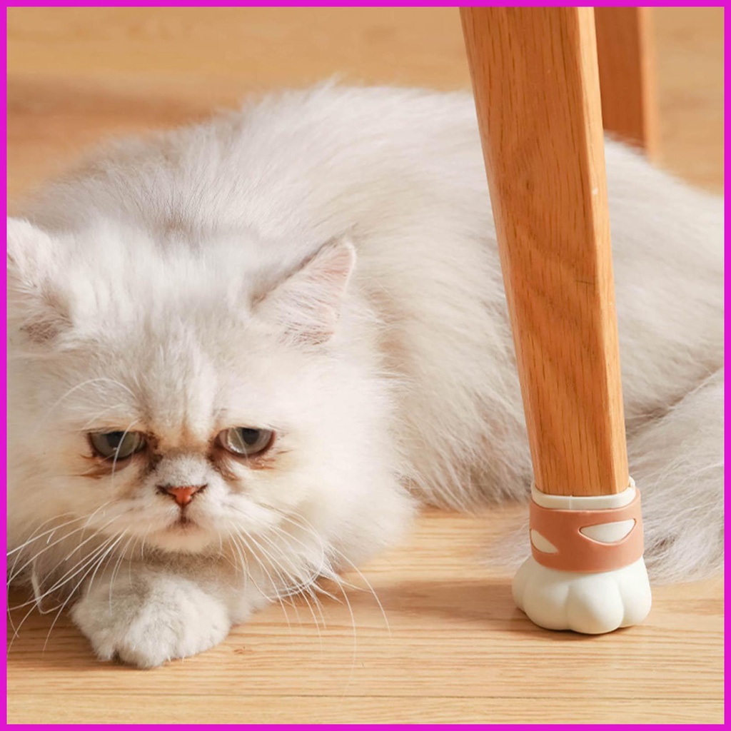 Bộ 4 Miếng Bọc Chân Bàn Ghế Bằng Silicone Hình Chân Mèo