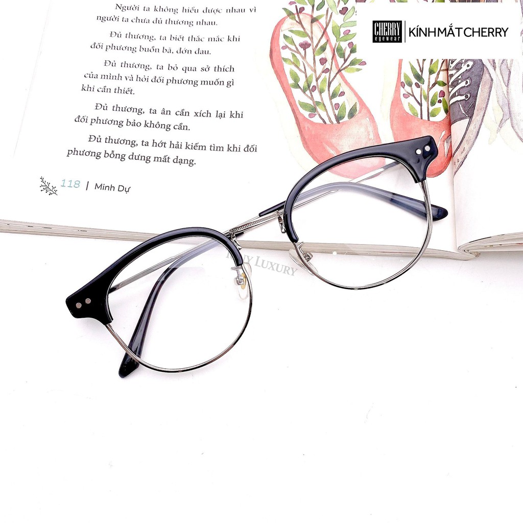 Gọng Kính Cận Tròn Nhựa Phối Kim Loại Q1-6102 | BigBuy360 - bigbuy360.vn