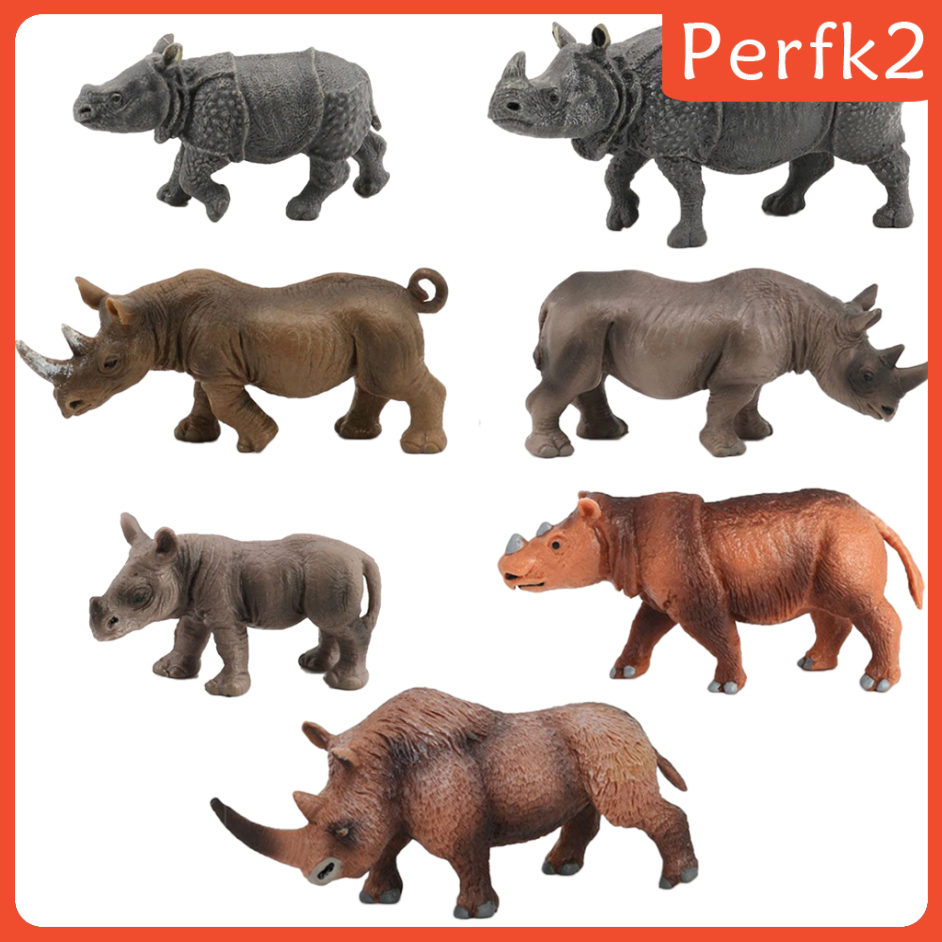 Set 2 Mô Hình Tê Giác Mini Trang Trí Tiểu Cảnh