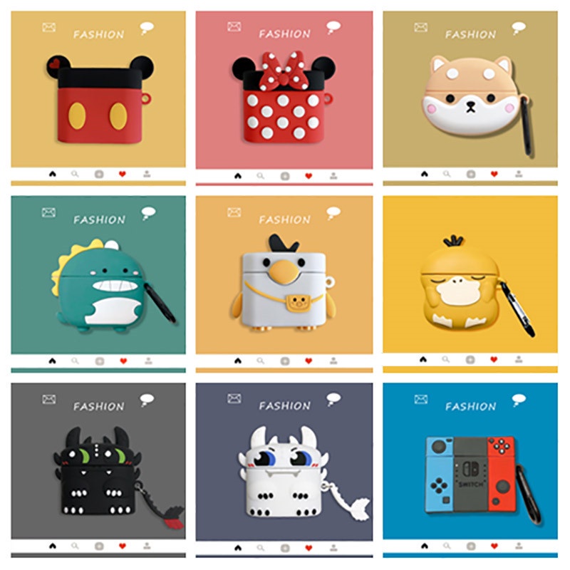 New Xiaomi Air 2 Pro Case Cute Mickey Minnie Korean Duck Shiba Cartoon Gamepad Shockproof Earphone Silicone Cover
