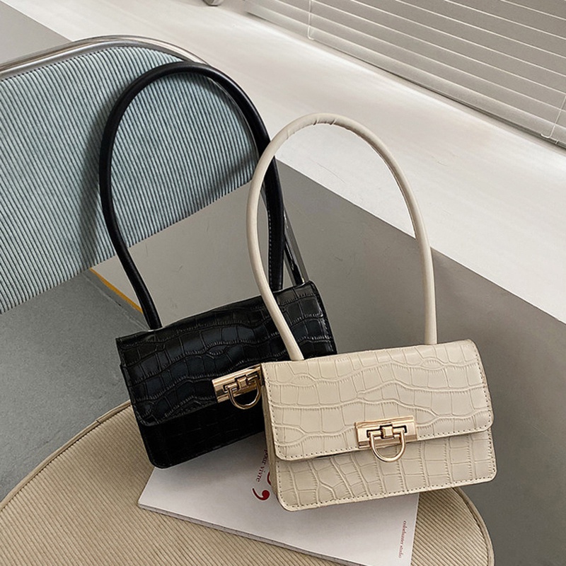 Túi IELGY họa tiết đá nhỏ kẹp nách quải vai phong cách Hồng Kông kiểu Pháp cao cấp