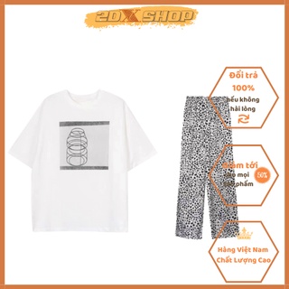 Bộ Áo Thun Quần Đốm Hot Trend