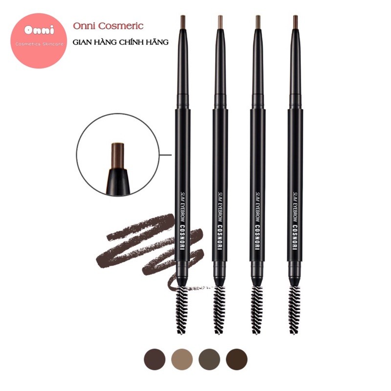 Chì kẻ mày siêu mảnh 2 đầu Slim Eyebrow Cosnori 0.13g