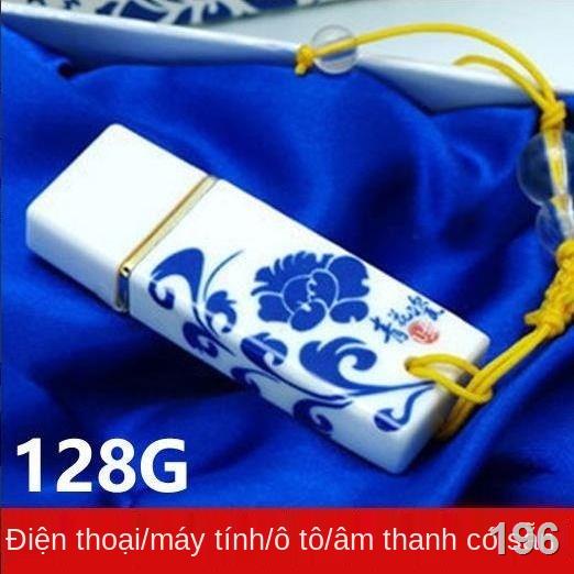 Đĩa U 128G / 64G 32G 16G Màu xanh lam và trắng Máy tính di động Disk Sử dụng kép Ổ flash USB Android OTG đa năng