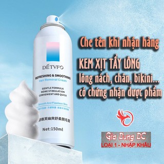 Kem tẩy lông tay lông chân lông nách dạng chai xịt bọt dung tích 150ml lành tính không gây đau rát