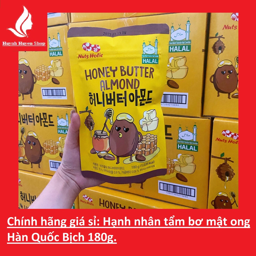 [chính hãng] Hạnh nhân tẩm bơ mật ong Halal bịch 180gb Hàn Quốc