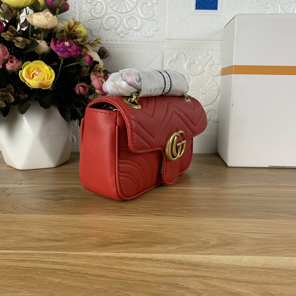 Túi xách Gucci Marmont màu đỏ size (có sẵn)