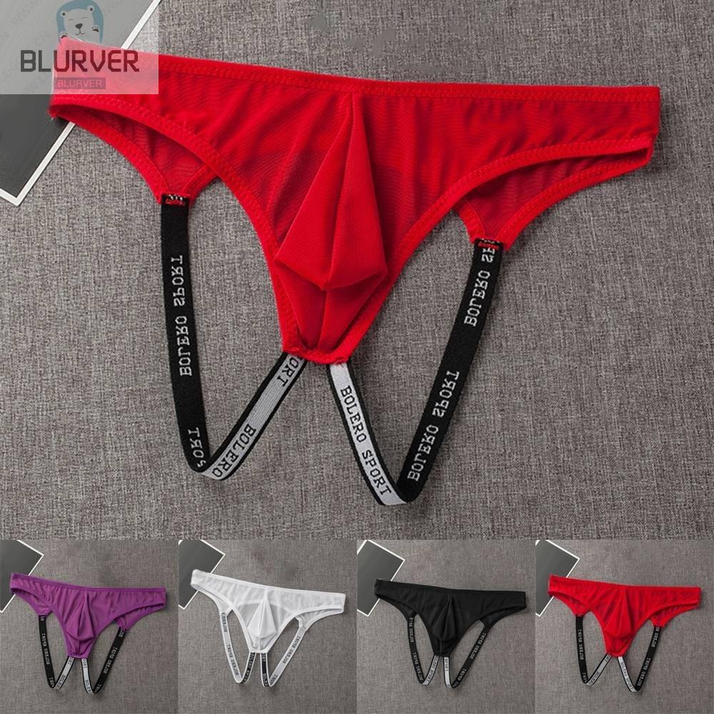 BLURVER~Men Underwear Pouch Double Thong Thong Briefs Comfortable Nylon+Polyester#blueriver