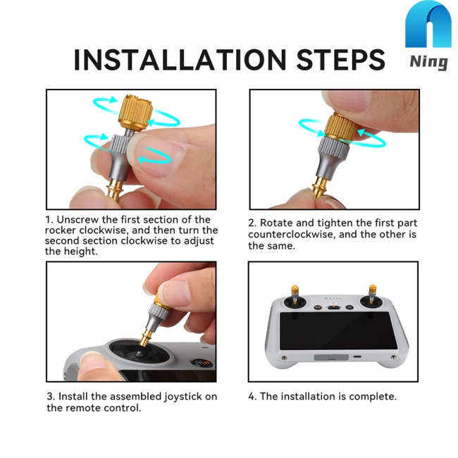 Set 2 Núm Điều Chỉnh Được Bằng Hợp Kim Nhôm Hai Màu Cho Dji Mini 3 Pro