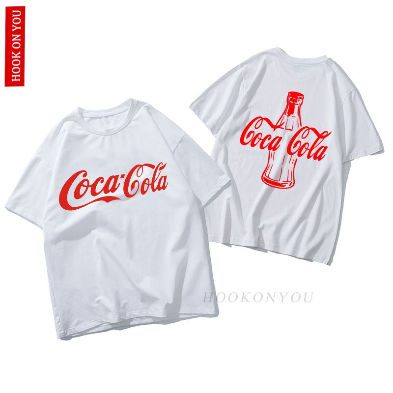 Coca Cola Áo Thun Tay Ngắn Dáng Rộng In Chữ Cocacola Cá Tính Cho Nam Và Nữ