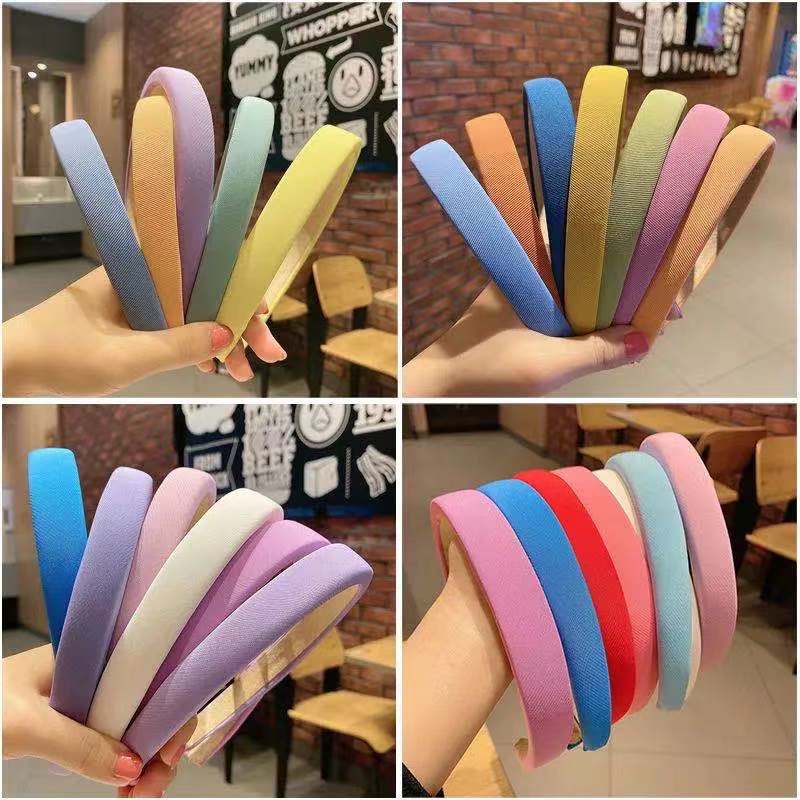 Băng đô cài tóc Satin màu sắc kẹo ngọt phong cách Hàn Quốc cho nữ