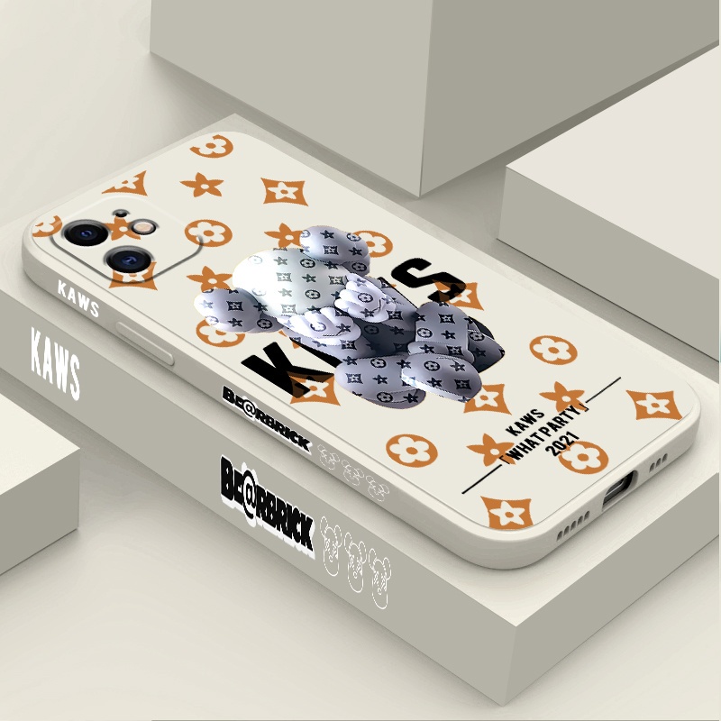 Ốp Điện Thoại Tpu Dẻo Họa Tiết Hoạt Hình Gấu Kaws Kèm Dây Đeo Và Ngăn Đựng Thẻ Cho Iphone 11 12 Pro Max Mini Se 2020 X Xr Xs Max 7 8 Plus