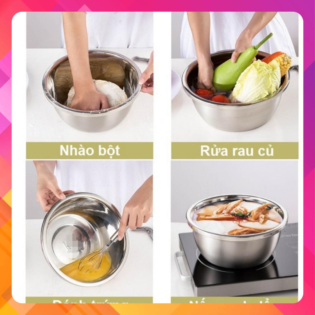 Thau trộn/ thố trộn/ âu trộn salad trộn bột inox cao cấp đủ size.