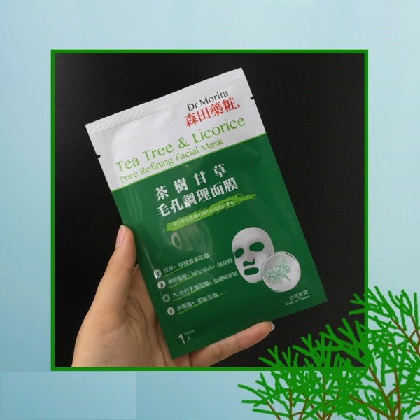 Combo 5 Mặt Nạ Giảm Mụn, Kiểm Soát Bã Nhờn Dr. Morita Tea Tree &amp; Licorice Pore Refining Facial Mask 30g x 5