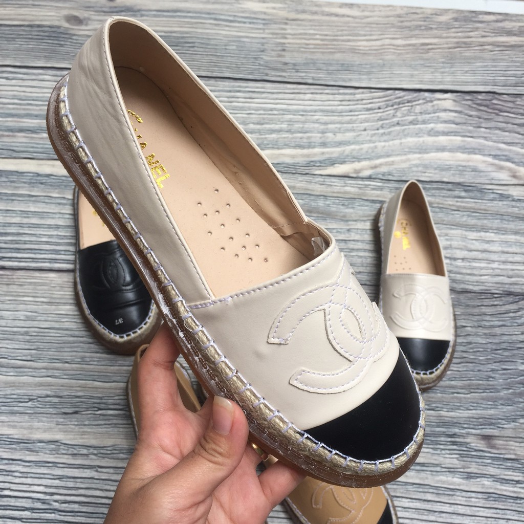 Giày Lười Nữ, Slip on da đế cói Mẫu Quốc Dân Tổ Kiến Vàng L009 | BigBuy360 - bigbuy360.vn