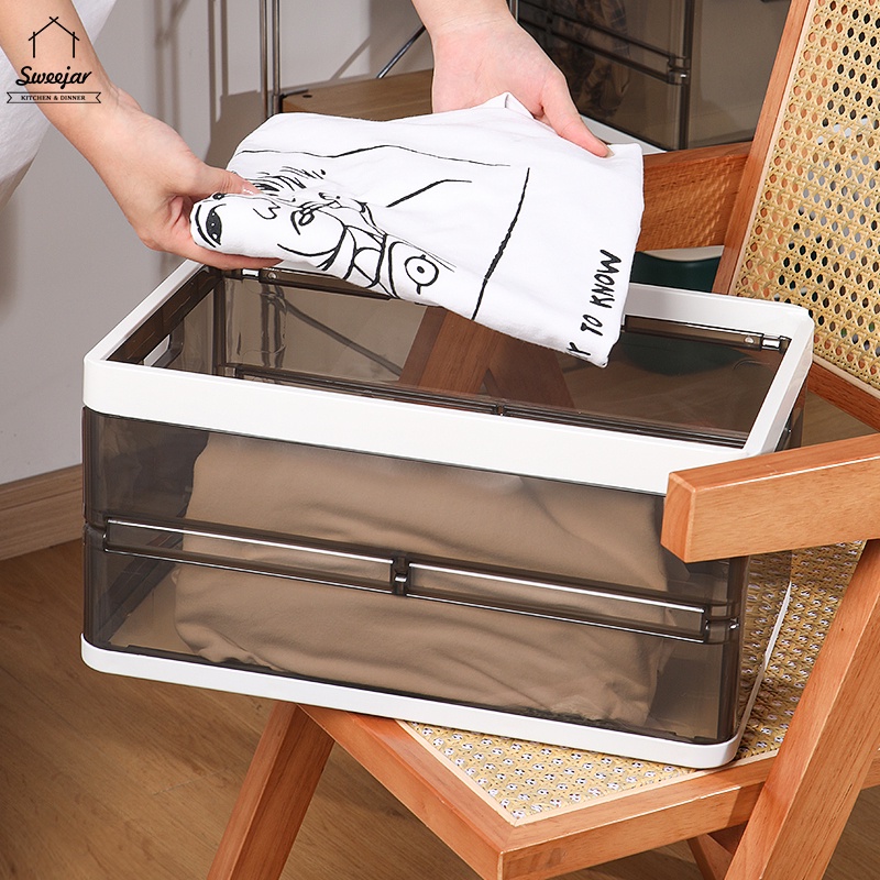 Hộp Đựng Quần Áo Bằng PP Có Ngăn Nắp Dung Tích 35L Tiện Dụng Cho Phòng Khách / Phòng Ngủ