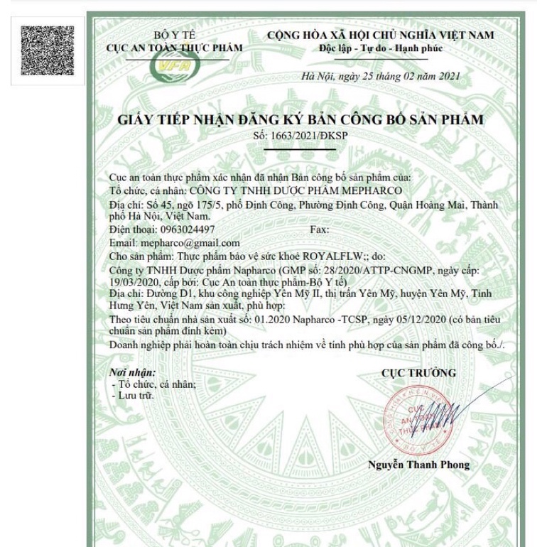 Royalflw / Royalflu - Viên uống hỗ trợ tăng cường miễn dịch, ngừa cảm cúm, cảm lạnh