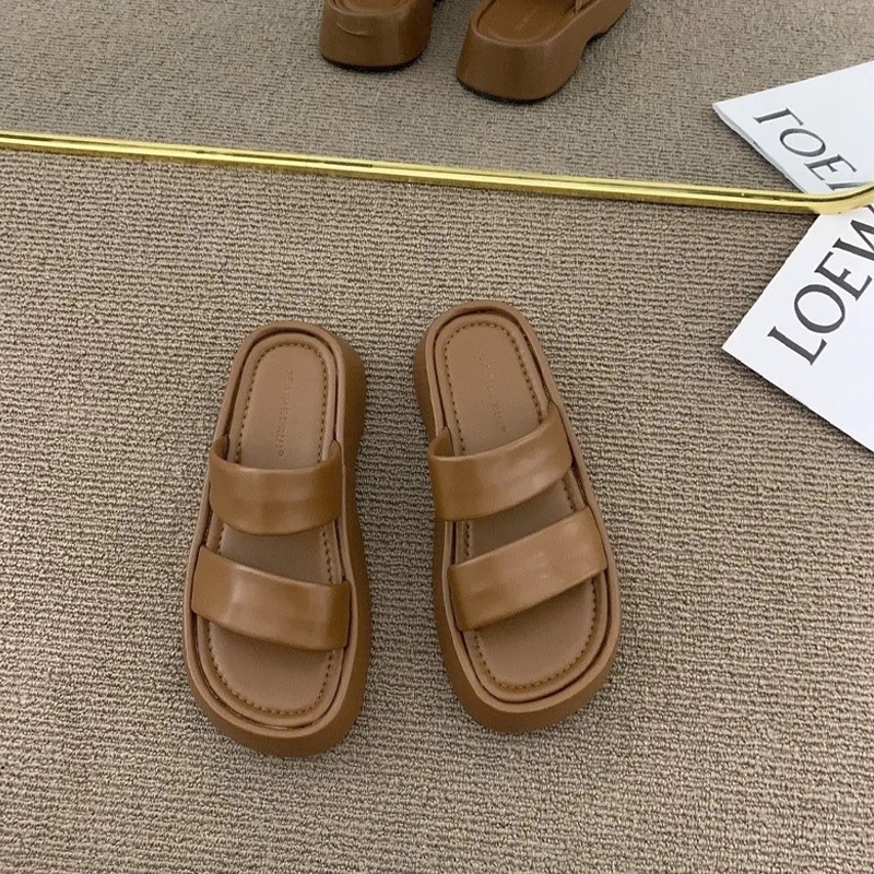Dép Sandal Đế Dày 3Cm Hở Ngón Chất Da Cao Cấp Dép Ulzzang Thời Trang Bốn Mùa 2022 DD01-Molita