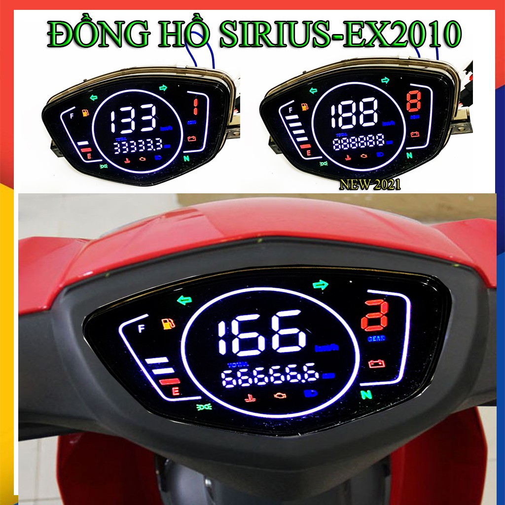 🏍 Đồng Hồ Lcd Full Led Cho Sirius, Exciter 2006 - 2010, wonderfull (mẫu 2021) 🏍