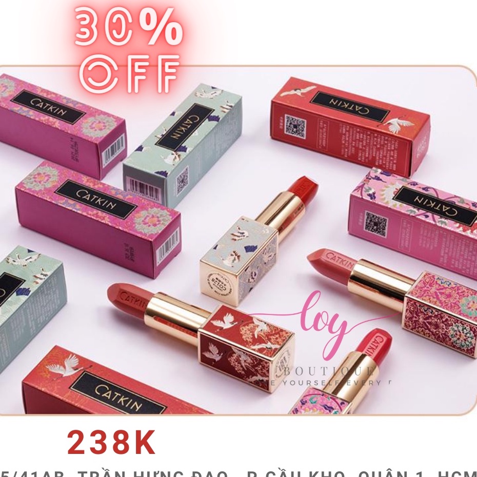 SON THỎI CHẠM KHẮC CATKIN - hàng nội địa Trung chính hãng - full màu cổ điển