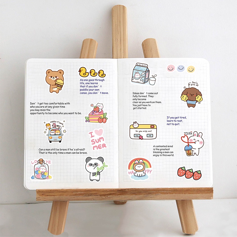 Set 50 Miếng Dán Hình Động Vật Dễ Thương Dùng Để Trang Trí