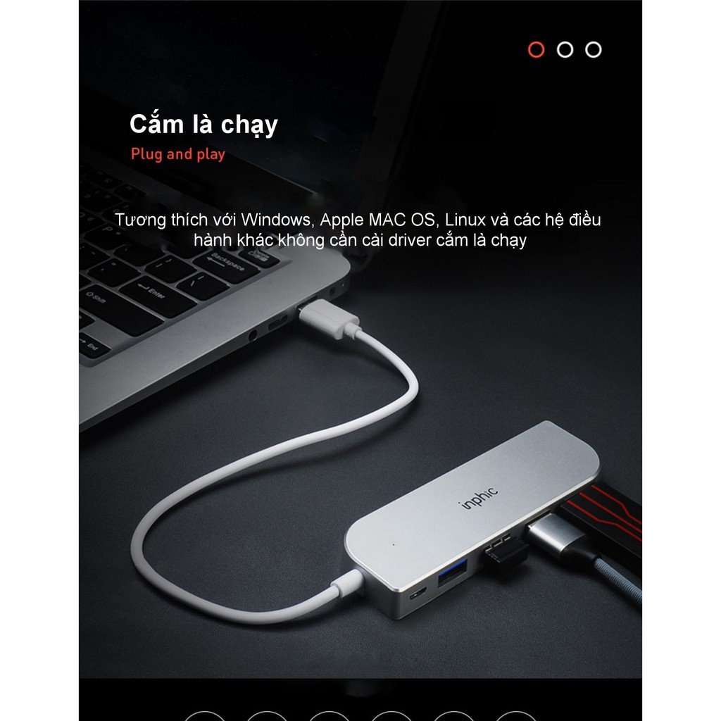 Bộ Chia USB 4 Cổng HUB USB INPHIC 3.0 H6PRO Hỗ Trợ Cho Tất Cả Các Dòng Máy Tính Để Mở Thêm Cổng USB - Hàng Chính Hãng