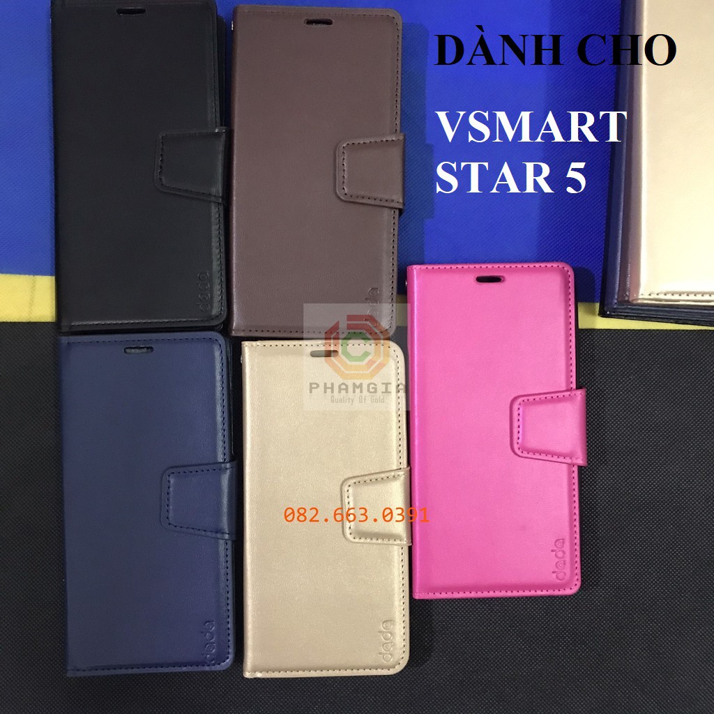 Bao da Vsmart Star 5 chất liệu da sang trọng, có ngăn đựng thẻ siêu tiện lợi