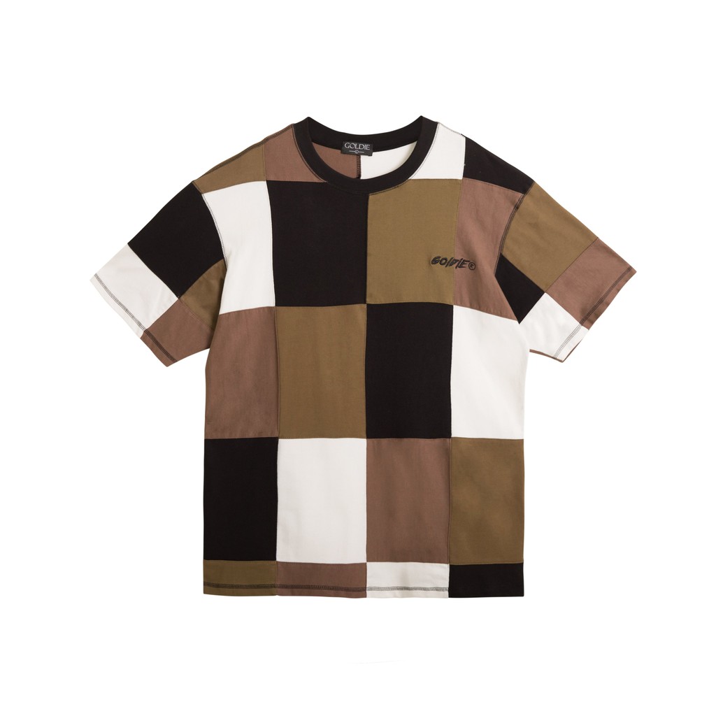 Áo thun 'GOLDIE PATCHWORK' ghép mảnh 100% cotton 2 chiều