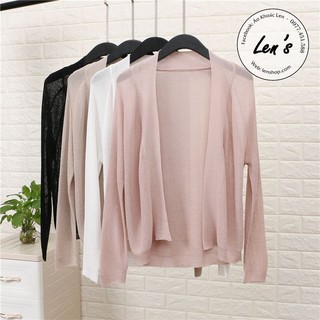 Áo khoác len mỏng dệt kim không nút khoác nhẹ Nàng Len