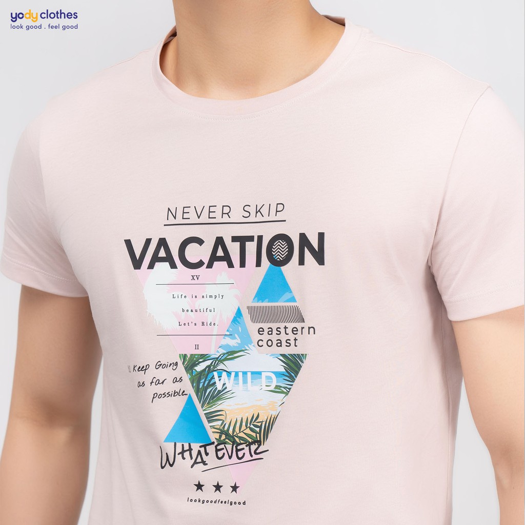Áo thun nam Yody in Vacation chất lụa vải mịn mát TSM4211 | BigBuy360 - bigbuy360.vn