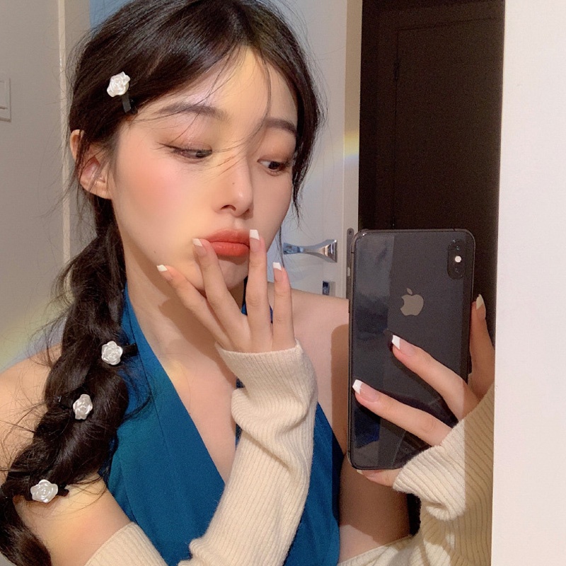 Set 5 kẹp tóc hình hoa trà dễ thương cho nữ