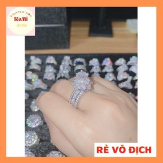 Nhẫn đá nữ♥️ Nhẫn đính đá ổ 6li sang sáng đẹp và ảnh thật