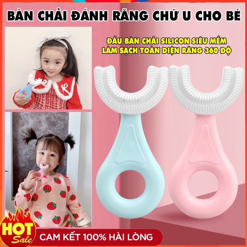 Bàn Chải Silicon Chữ U Dễ Dàng Đánh Răng Cho Bé 2 - 6 Tuổi Hàng Cao Cấp