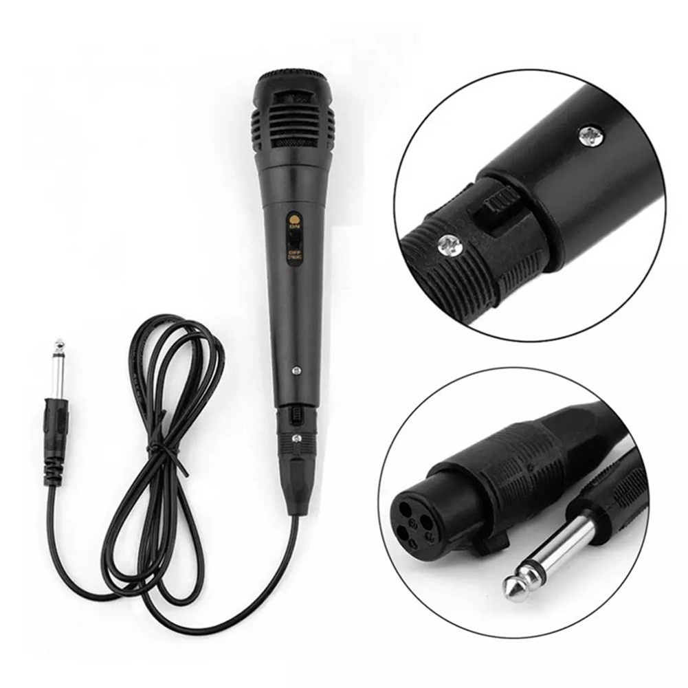 Micro hát karaoke cầm tay một chiều có dây cổng 6.5mm âm thanh sống động kèm dây cáp xlr