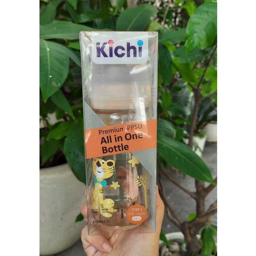 Bình Sữa PPSU Kichilachi Cổ Rộng 170ml/270ml[CÓ CẢM BIẾN NHIỆT] mẫu 2022
