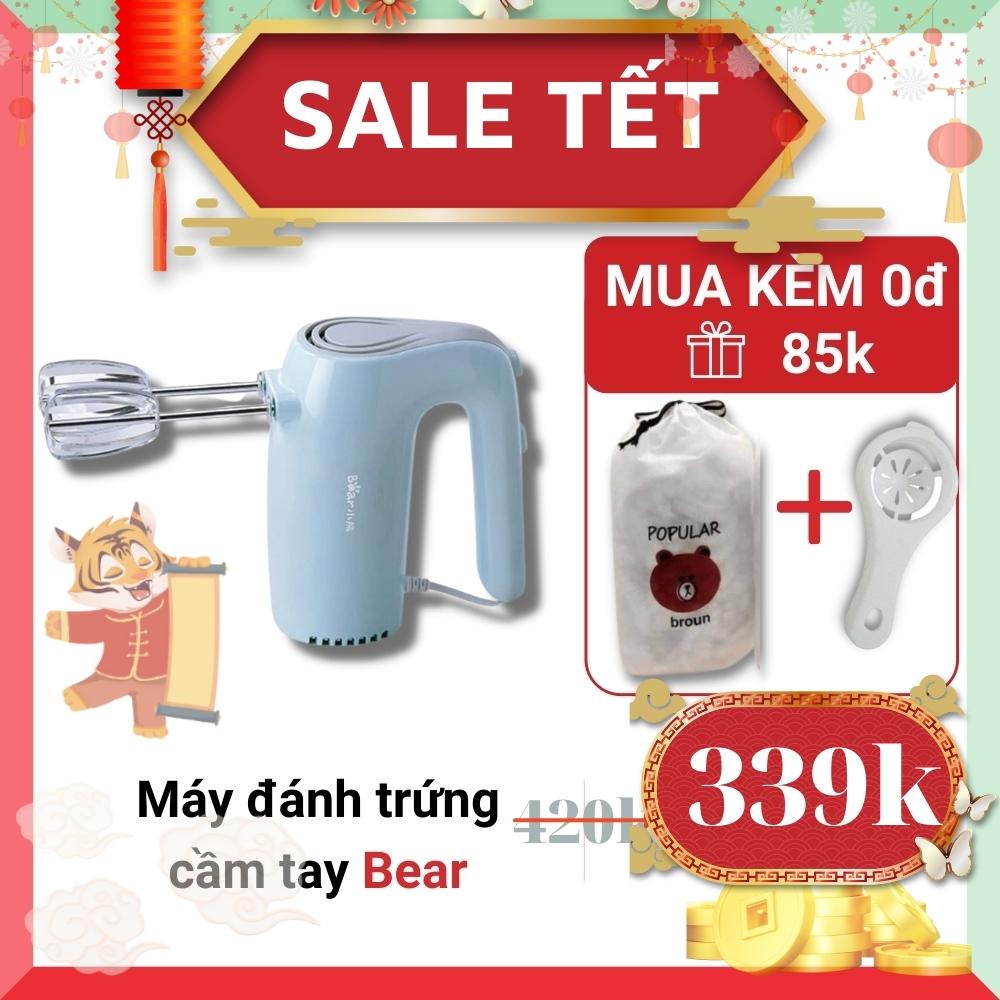 Máy đánh trứng cầm tay Bear Gariana mini trộn kem trứng đa năng tích hợp 5 chế độ que bằng inox chống gỉ gọn nhẹ