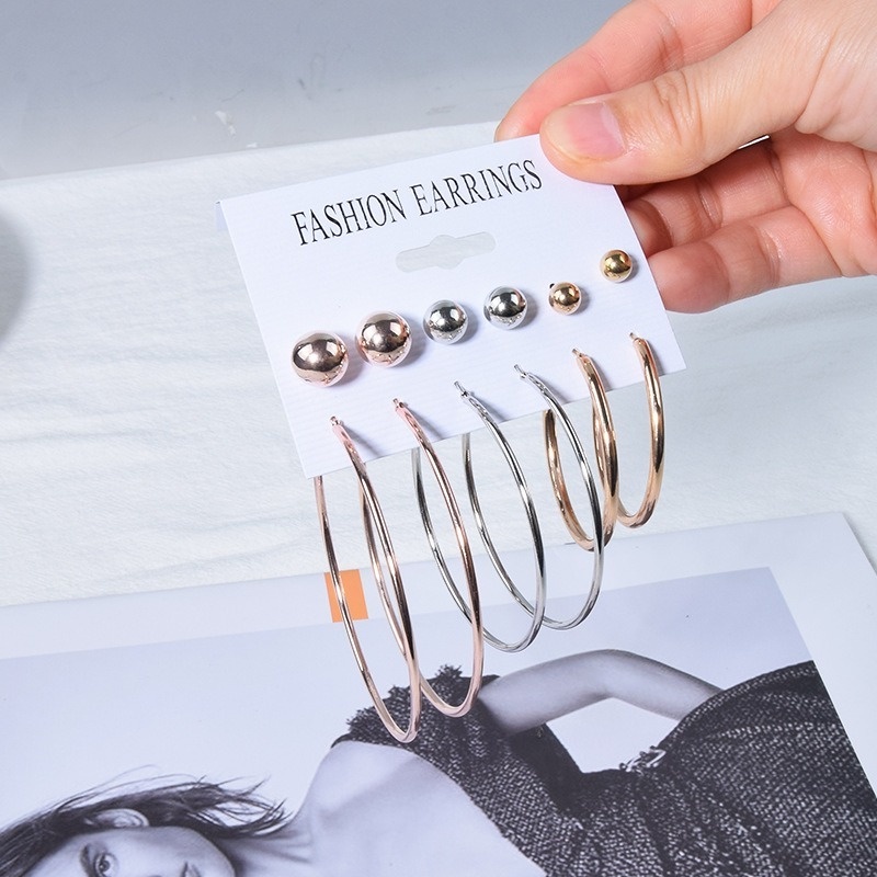 Set 6 Cặp Khuyên Tai Nữ Thời Trang