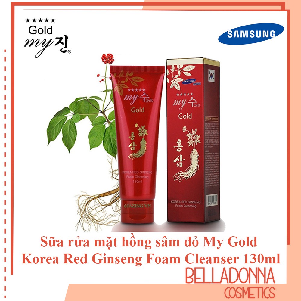 Sữa rửa mặt hồng sâm đỏ My Gold Korea Red Ginseng Foam Cleanser 130ml [Chính Hãng]